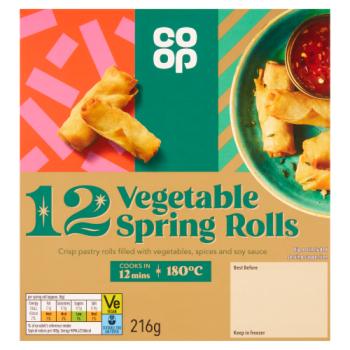 Co-op 12 Vegetable Spring Rolls 216g