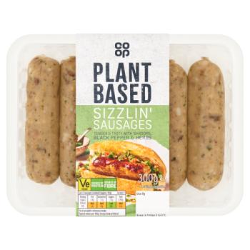 Co-op Plant Based Sizzlin' Sausages 300g