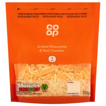 Co-op Grated Mozzarella & Red Cheddar 250g