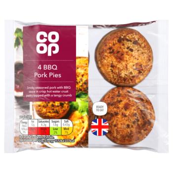 Co-op 4 Bbq Pork Pies 200g