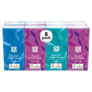 Co-op 8 Ultra Soft Pocket Tissues