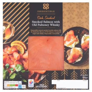 Co-op Irresistible Oak Smoked Salmon with Old Pulteney Whisky 100g