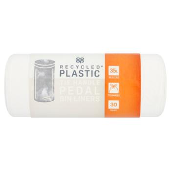 Co-op 30 Tie Handle Pedal Bin Liners Bags