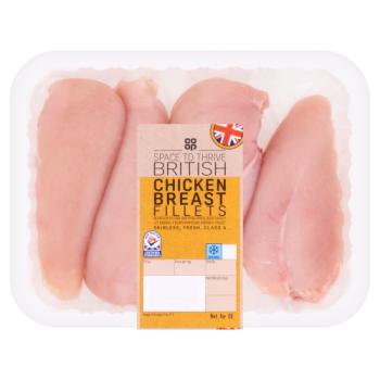 Co-op Space To Thrive British Chicken Breast Fillets 580g