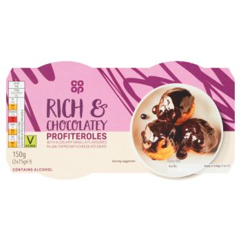 Co-op Rich & Chocolatey Profiteroles 2 x 75g (150g)