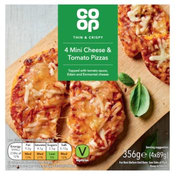 Co-op 4 Mini Cheese & Tomato Pizzas 4 x 89g (356g)