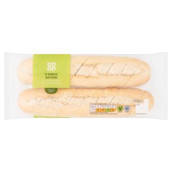 Co-op 2 Garlic Batons 340g