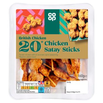 Co-op 20 Chicken Satay Sticks 160g