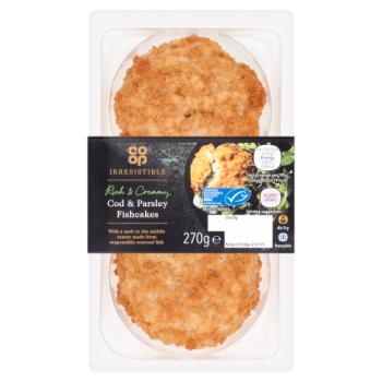 Co-op Irresistible Cod & Parsley Fishcakes 270g