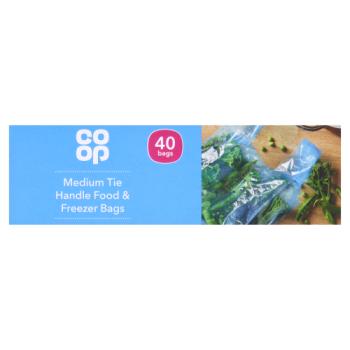 Co-op Medium Tie Handle Food & Freezer 40 Bags