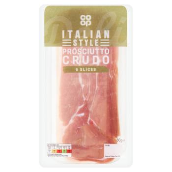 Co-op 6 Italian Style Prosciutto Crudo Slices 80g