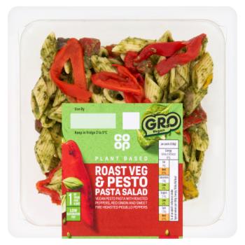 Co-op Gro Plant Based Roast Veg & Pesto Pasta Salad 230g