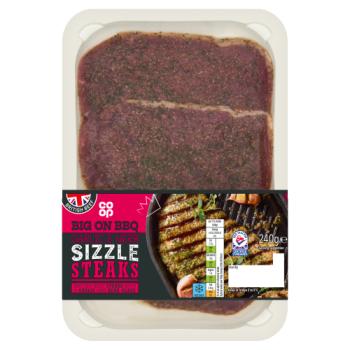 Co-op Big on BBQ Garlic & Herb Sizzle Steaks 240g