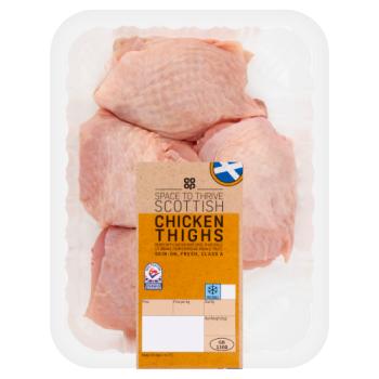 Co-op Space To Thrive Scottish Chicken Thighs 0.600kg