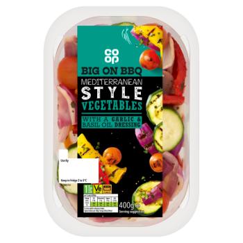 Co-op Big on BBQ Mediterranean Style Vegetables with a Garlic & Basil Oil Dressing 400g