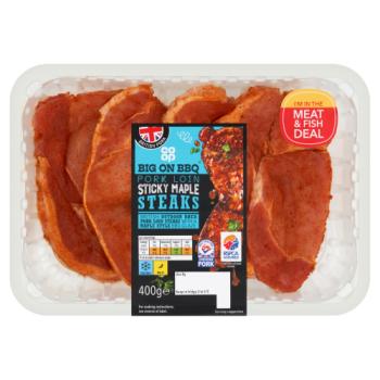 Co-op Big on BBQ Sticky Maple Pork Loin Steaks 400g