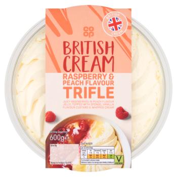 Co-op British Cream Raspberry & Peach Flavour Trifle 600g