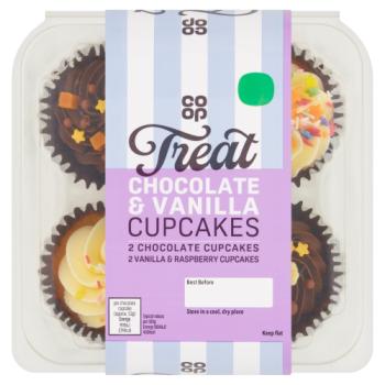 Co-op Treat Chocolate & Vanilla Cupcakes