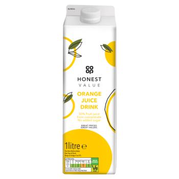Co-op Honest Value Orange Juice Drink 1litre