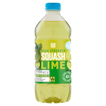 Co-op Quad Strength Squash Lime 750ml
