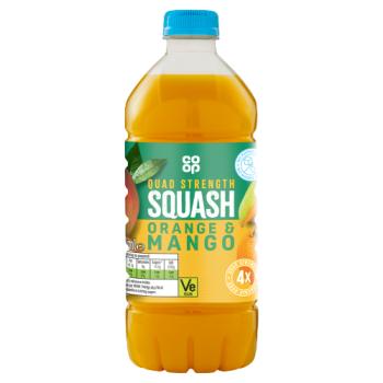 Co-op Quad Strength Orange & Mango Squash 750ml