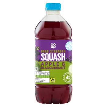 Co-op Quad Strength Apple & Blackcurrant Squash 750ml