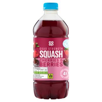 Co-op Quad Strength Cherries & Berries Squash 750ml