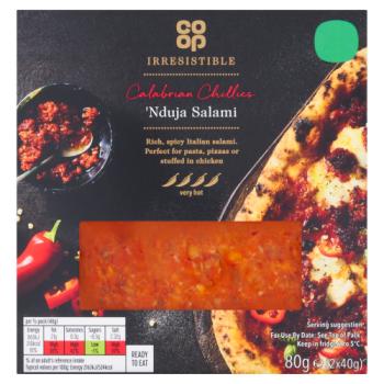 Co-op Irresistible Calabrian Chillies 'Nduja Salami 2 x 40g (80g)