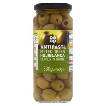 Co-op Antipasti Pitted Green Hojiblanca Olives in Brine 330g