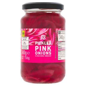 Co-op Pickled Pink Onions in Red Wine Vinegar 340g