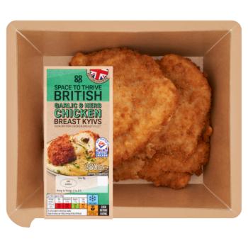 Co-op Space to Thrive British Garlic & Herb Chicken Breast Kyivs 380g