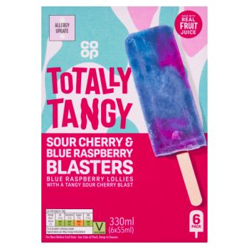 Co-op Sour Cherry & Blue Raspberry Blasters Lollies 6 x 55ml (330ml)
