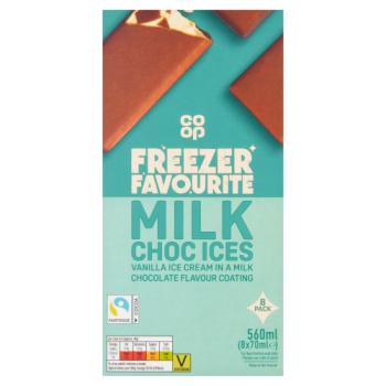 Co-op Freezer Favourite Milk Chocices 8 x 70ml (560ml)