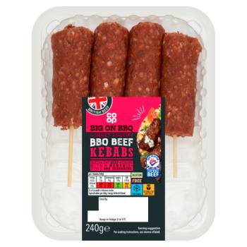 Co-op 4 Sweet & Smoky BBQ Beef Kebabs 240g