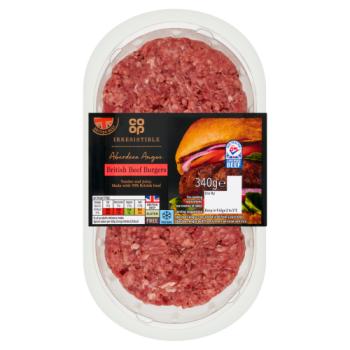 Co-op Irresistible Aberdeen Angus British Beef Burgers 340g