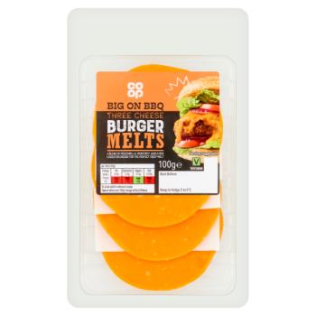 Co-op Big on BBQ Three Cheese Burger Melts 100g