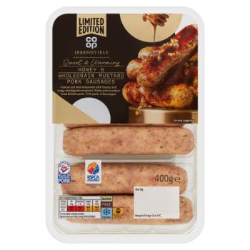 Co-op Irresistible Limited Edition Honey & Wholegrain Mustard Pork Sausages 400g