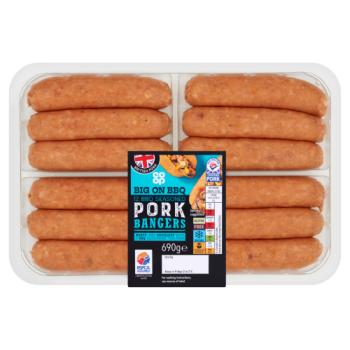 Co-op 12 Big on BBQ Seasoned Pork Bangers 690g