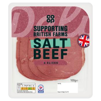 Co-op 4 Salt Beef Slices 100g
