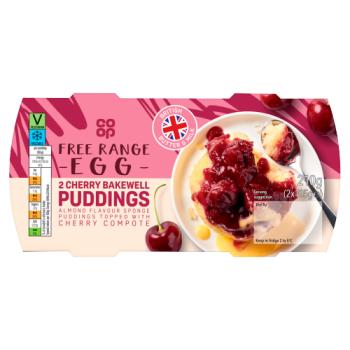 Co-op Cherry Bakewell Puddings 2 x 105g (210g)