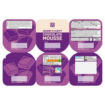 Co-op Chocolate Mousse 6 x 55g (330g)