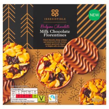 Co-op Irresistible Belgian Milk Chocolate Florentines 105g