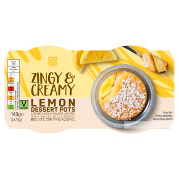 Co-op Lemon Dessert Pots 140g (2 x 70g)