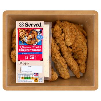 Co-op Served Southern Fried Chicken Tenders with Creamy Ranch Sauce 345g