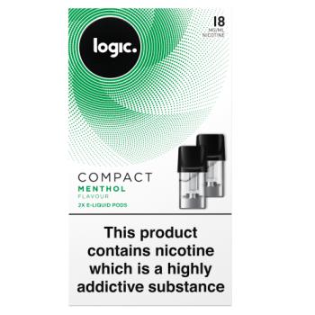 Logic Compact E-liquid Pods Menthol Flavour 18mg 2 X 1.7ml