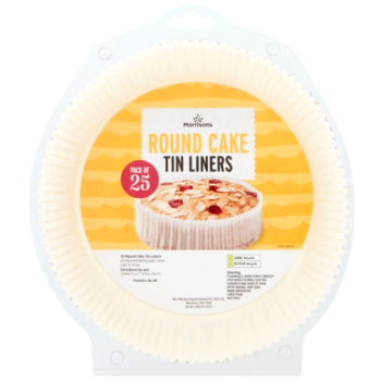 Morrisons 25 Round Cake Tin Liners
