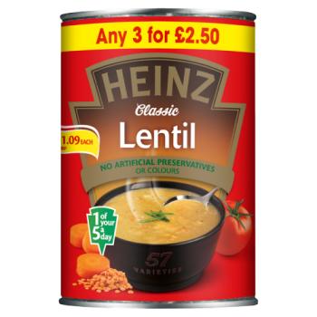 Heinz Soup Lentil £1.09  400g