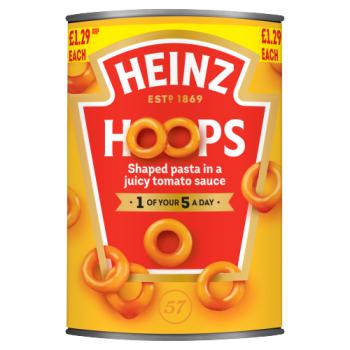 Heinz Hoops Shaped Pasta in a Juicy Tomato Sauce 400g