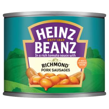 Heinz Beanz In a Rich Tomato Sauce With Richmond Pork Sausages 200g