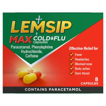 Lemsip Max Cold & Flu Capsules 8 Capsules